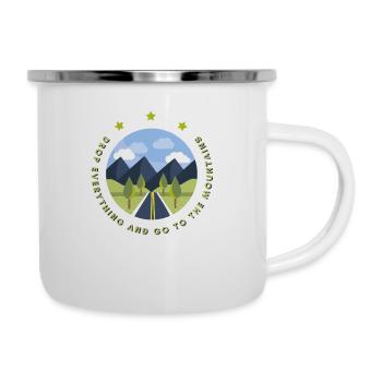 Drop everything and go to the mountains - Camper Mug - white - Right