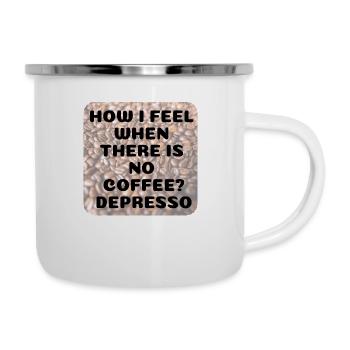 J’adore les vêtements / Sans café - Tasse émaillée - blanc - Droite