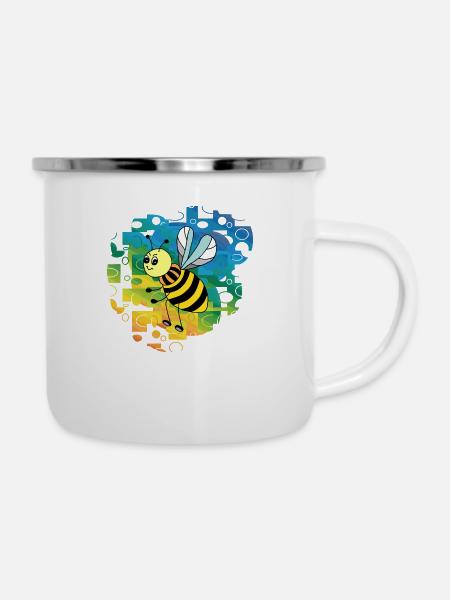 Insekt - Emaille-Tasse - Weiß