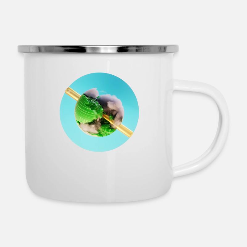 Terre verte - Tasse émaillée - blanc