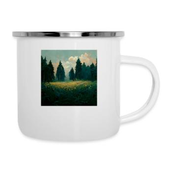 Coucher de soleil dans la forêt - Tasse émaillée - blanc - Droite