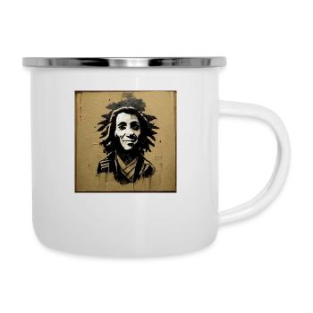 Peinture à croquis rastafari - Tasse émaillée - blanc - Droite