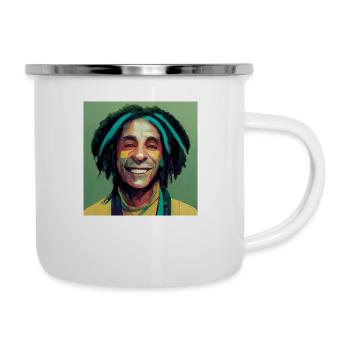 Peinture à l’huile rastafari - Tasse émaillée - blanc - Droite
