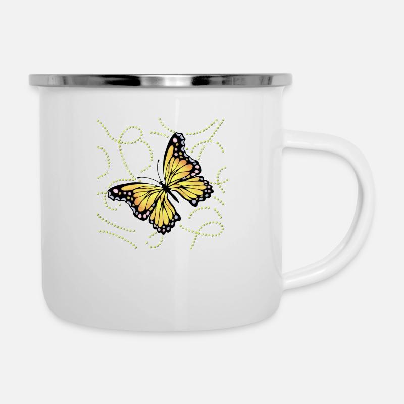 Papillon - Tasse émaillée - blanc