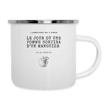 Tee-shirt drague pomme - Tasse émaillée - blanc - Droite