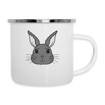 Niedlicher kleiner Hase Gesicht - Emaille-Tasse - Weiß - Rechts