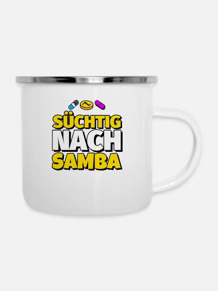 Samba Tanz lustig Geschenk - Emaille-Tasse - Weiß