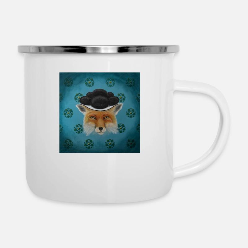 Schwarzwald Fuchs original - Emaille-Tasse - Weiß