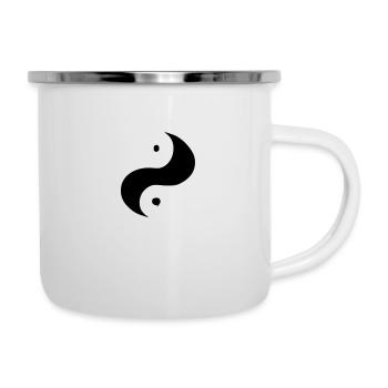 Yin Yang Signe Symbole Paix Bonheur Vecteur 5 - Tasse émaillée - blanc - Droite