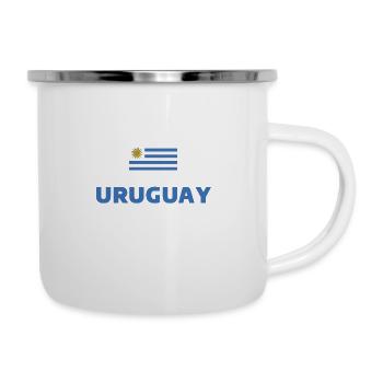 Uruguay Fußball 2022 Herzschlag Uruguay - Emaille-Tasse - Weiß - Rechts
