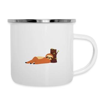 Mein Offizielles Schlafshirt - Faultier Pyjama - Emaille-Tasse - Weiß - Rechts