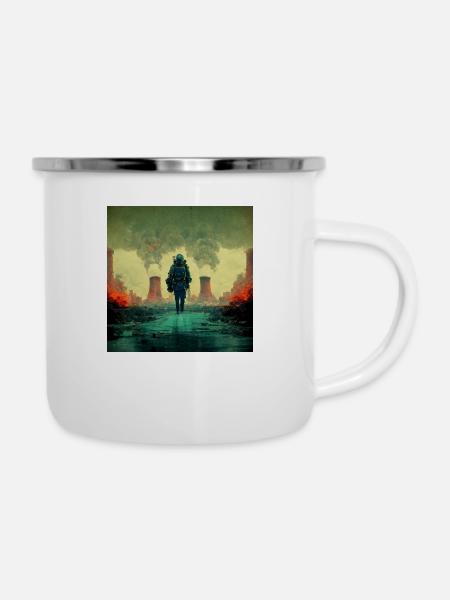 Walking through Fallout - Emaille-Tasse - Weiß