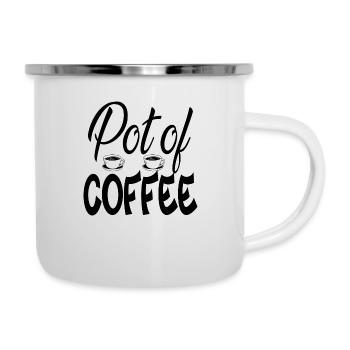 Pot of Coffee - Emaille-Tasse - Weiß - Rechts