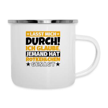 Rotkehlchen - Emaille-Tasse - Weiß - Rechts