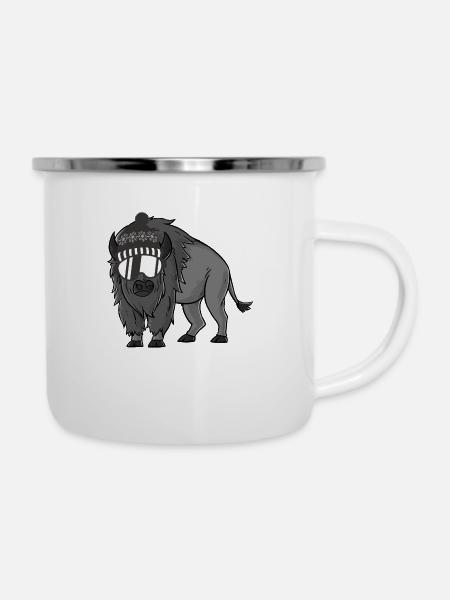 Snow Buffalo - Emaille-Tasse - Weiß