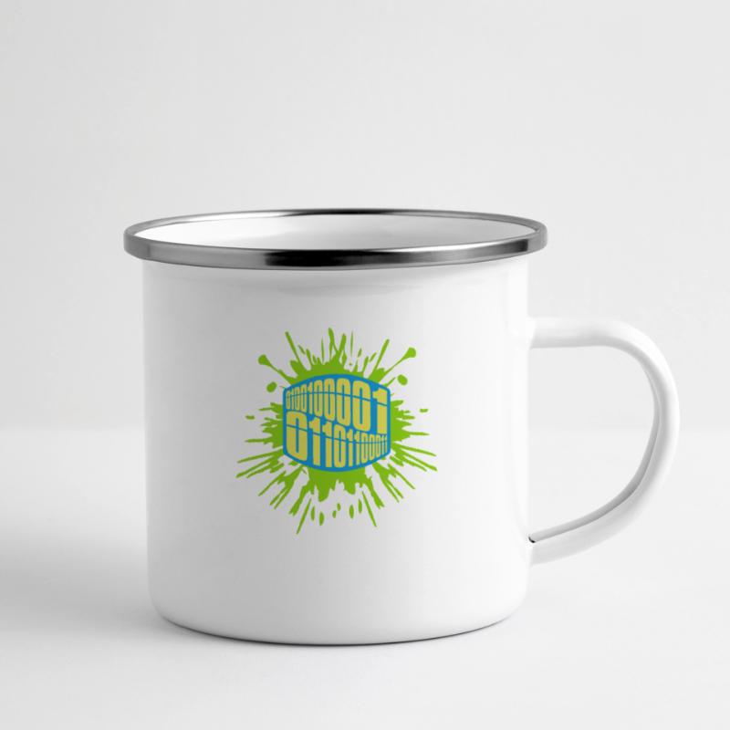 Langage de programme de code binaire Tasse émaillée