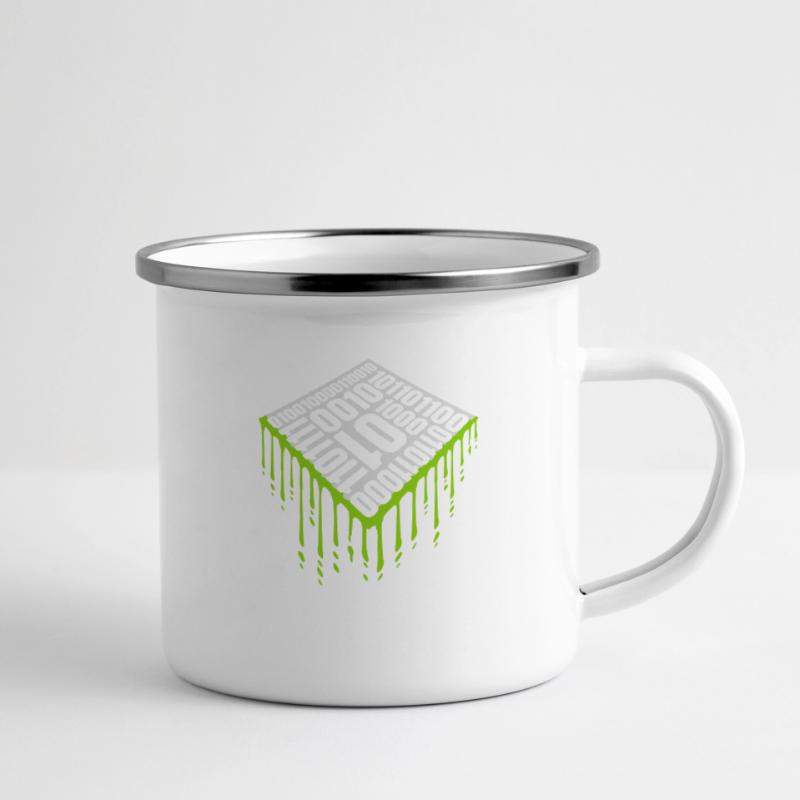 Langage de programme de code binaire Tasse émaillée