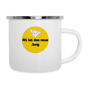 Alt ist das neue Jung - Emaille-Tasse - Weiß - Rechts