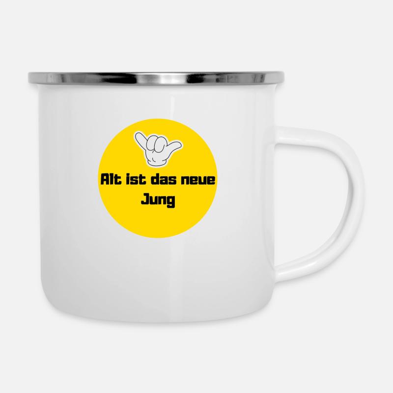 Alt ist das neue Jung - Emaille-Tasse - Weiß