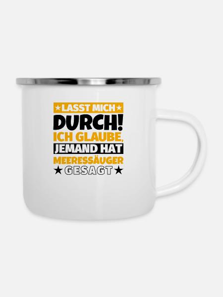 Meeressäuger - Emaille-Tasse - Weiß