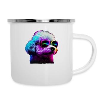 Bichon Frise Chiens Frites Bichon - Tasse émaillée - blanc - Droite