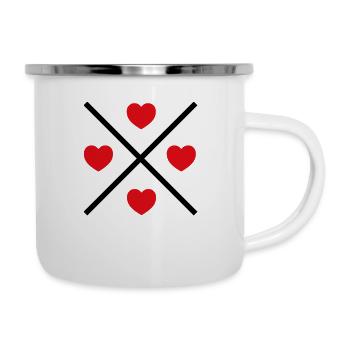 Heart Cross Love Valentine’s Day Symbol Logo - Tasse émaillée - blanc - Droite