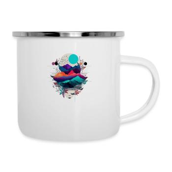 Voyage en terre lunaire T-shirt - Tasse émaillée - blanc - Droite