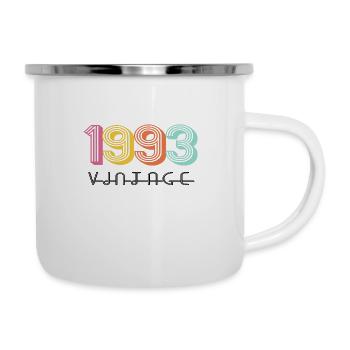 Vintage 1993 - Emaille-Tasse - Weiß - Rechts