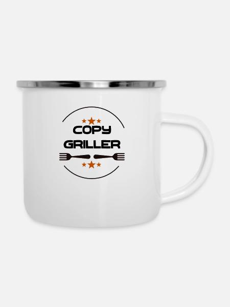 Copy Griller - Emaille-Tasse - Weiß