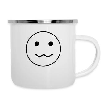 Emoji sketch nervous black - Camper Mug - white - Right