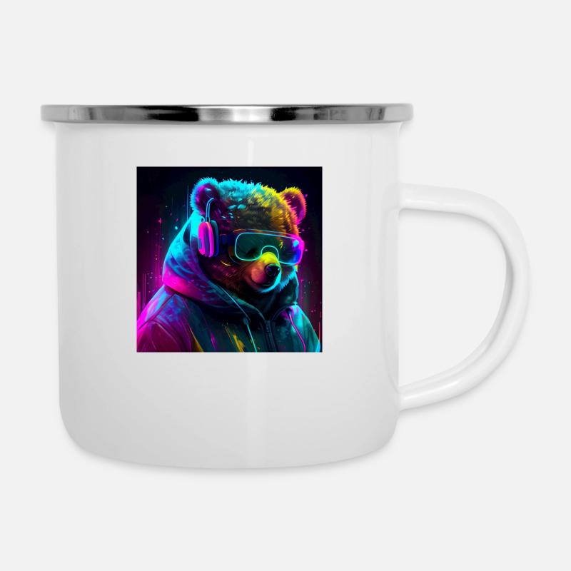 Cool Gaming Bear - Camper Mug - white