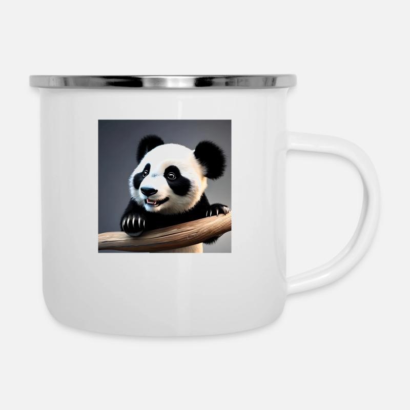 Panda - Tasse émaillée - blanc