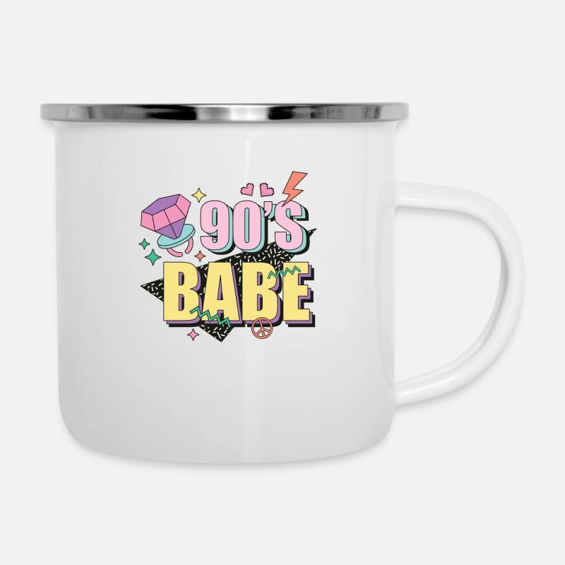 90´s Babe - Emaille-Tasse - Weiß