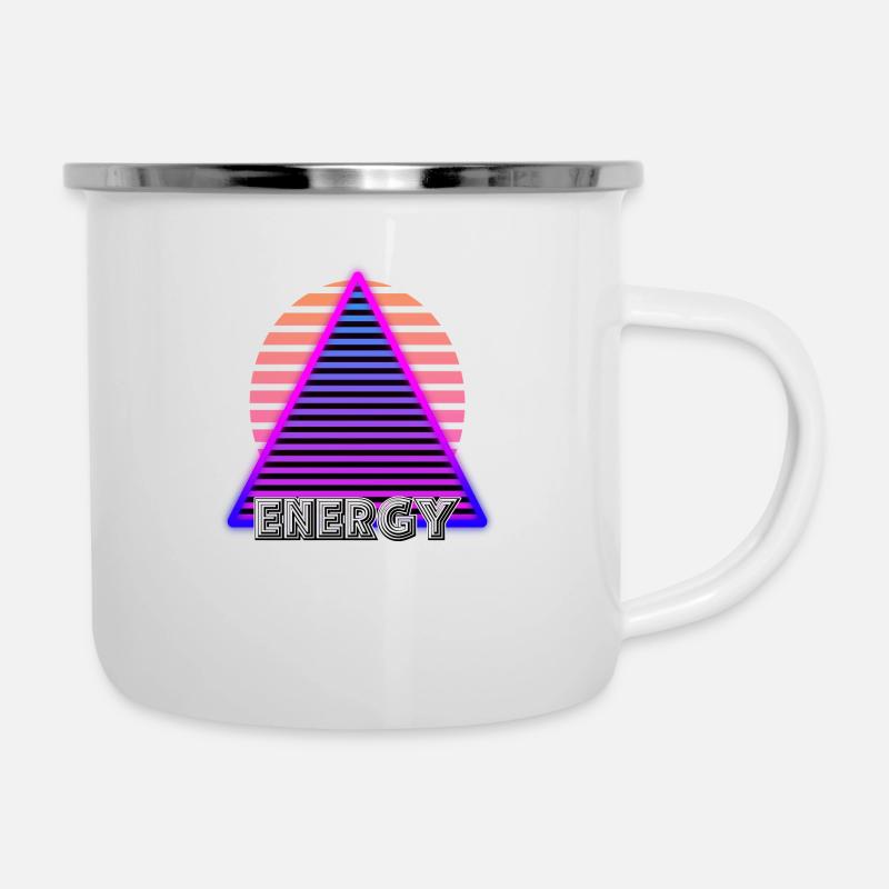 Energie - Emaille-Tasse - Weiß