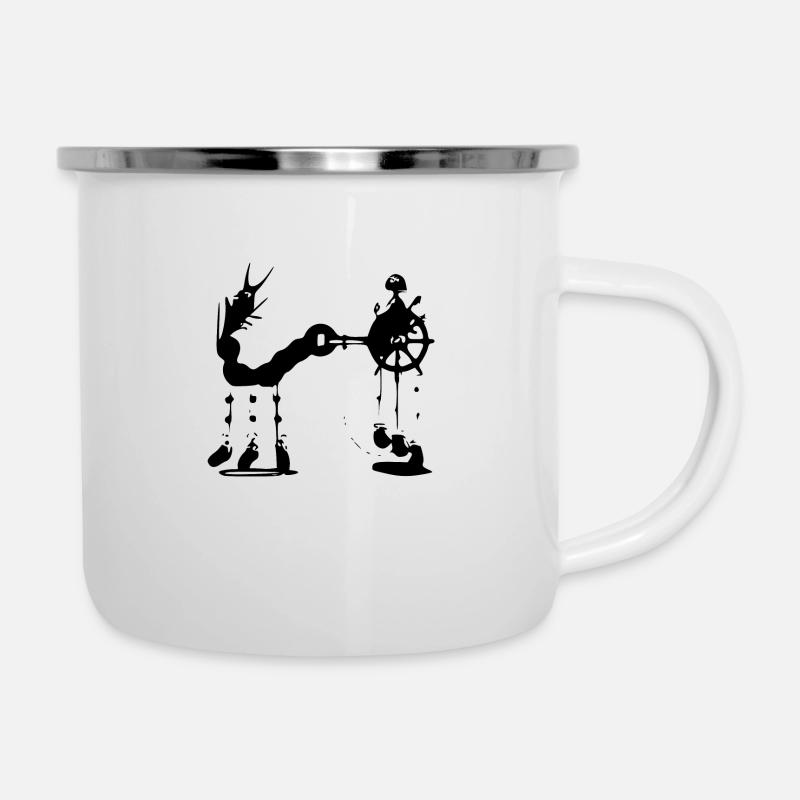 Der unwirkliche Panzer - Emaille-Tasse - Weiß