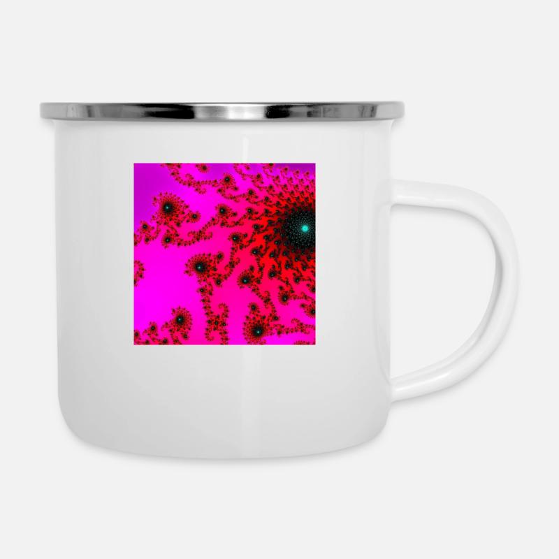 00022 pink - Emaille-Tasse - Weiß