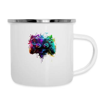 Neon Gaming Controller / Kontroller - Emaille-Tasse - Weiß - Rechts