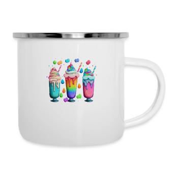 MILCHSHAKES - MEHRFARBIG - Emaille-Tasse - Weiß - Rechts