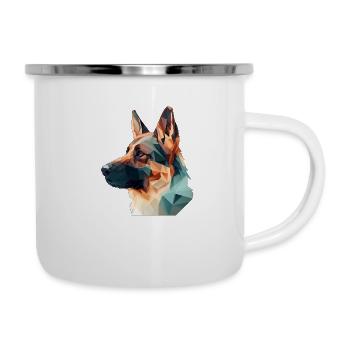 CHIEN DE BERGER - Tasse émaillée - blanc - Droite