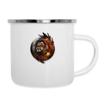 lion regard intense - Tasse émaillée - blanc - Droite