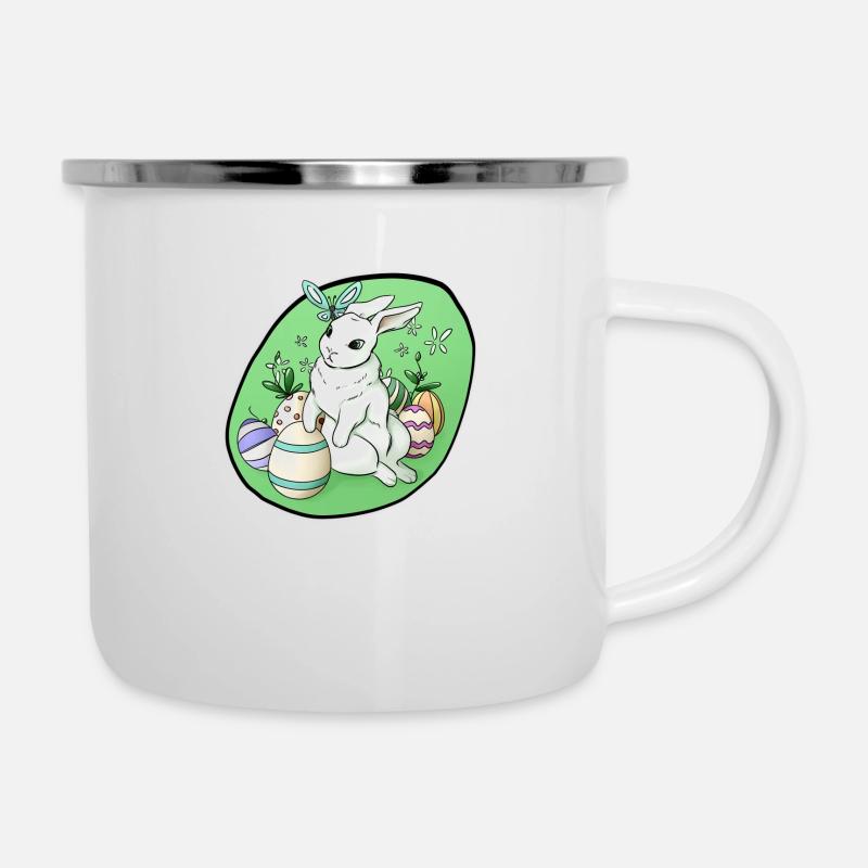 Lapin de Pâques - Tasse émaillée - blanc