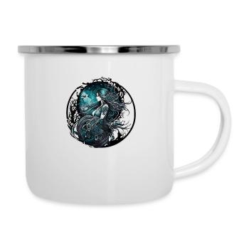 Weibliche Priesterin - Emaille-Tasse - Weiß - Rechts