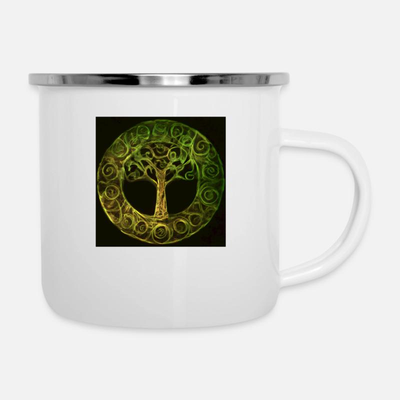 Arbre de vie celtique - Tasse émaillée - blanc
