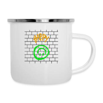 Conception HappyWall - Tasse émaillée - blanc - Droite