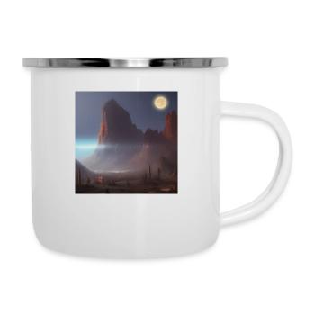 Ville sur la lune - Tasse émaillée - blanc - Droite