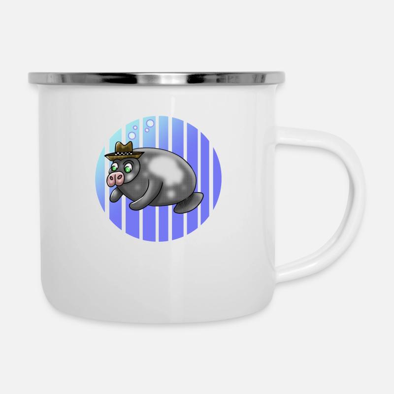 Manatee Ska Hat Funny Animals - Camper Mug - white