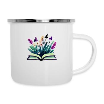 Buch Leser Buchliebhaber Geschenk Lesen Bücher - Emaille-Tasse - Weiß - Rechts