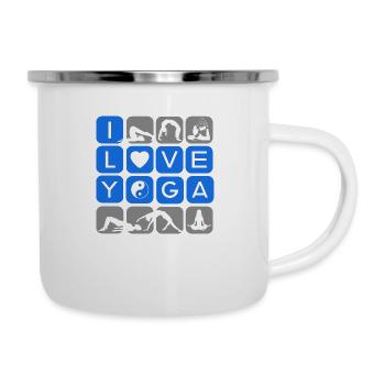 J’aime le yoga forme des symboles chakra - Tasse émaillée - blanc - Droite