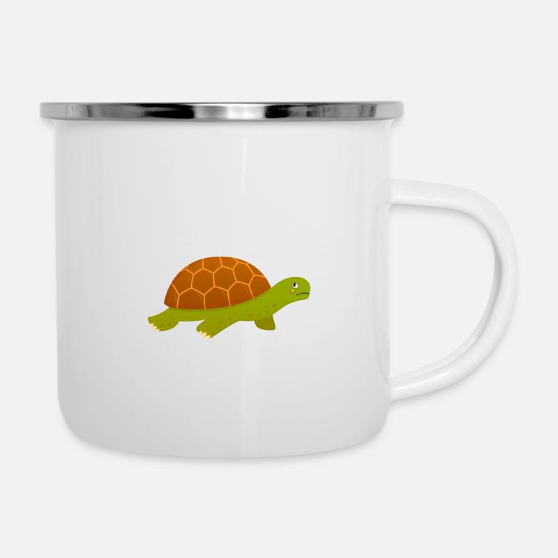 Commencez votre journée avec Positive Energy Grumpy Turtle - Tasse émaillée - blanc