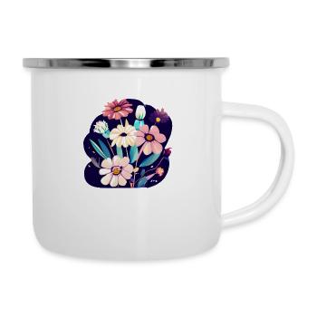 Bouquet de fleurs Fleuristerie Nature Prairie fleurie - Tasse émaillée - blanc - Droite